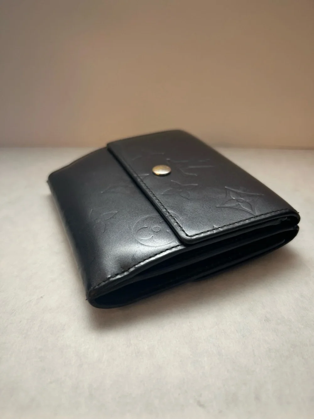 VTG Louis Vuitton Elise Compact Wallet in Monogram Mat Vernis Gray Leather - Picture 14 of 14